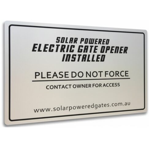 Stainless Steel Gate Opener Warning Sign