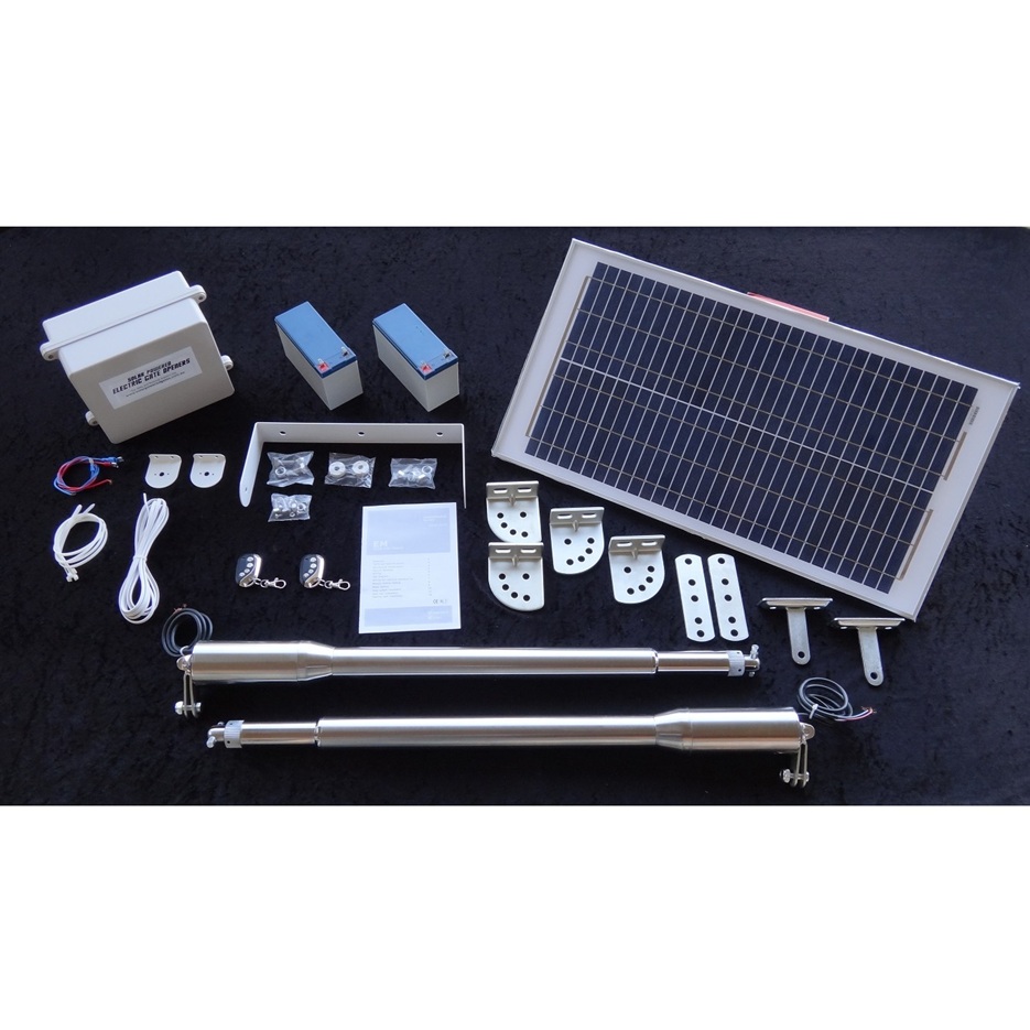 Double Swing Solar Gate Opener Kit, Heavy Duty: 1.0m-2.5m (each gate) up to 300kg each gate